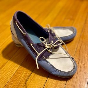 VINTAGE early 2000s Timberland colorblock leather boat shoes